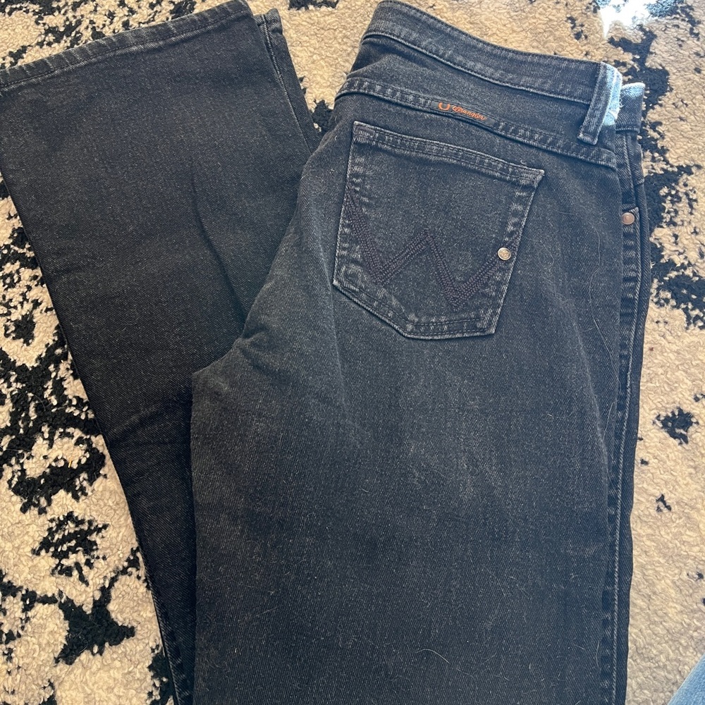 7/8 30 Wrangler Black Q Baby Riding Jeans- Elastic Waist